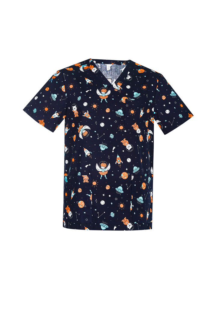 Load image into Gallery viewer, CST148MS BizCollection Mens Printed Space Party Scrub Top
