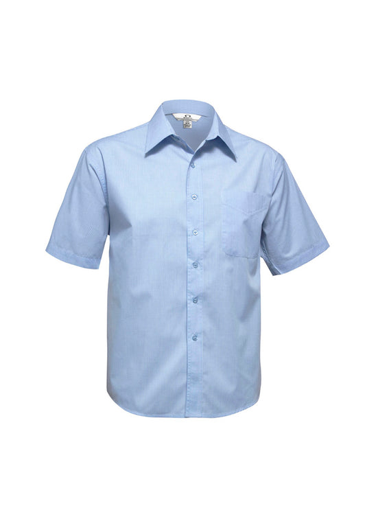 SH817 BizCollection Mens Micro Check Short Sleeve Shirt