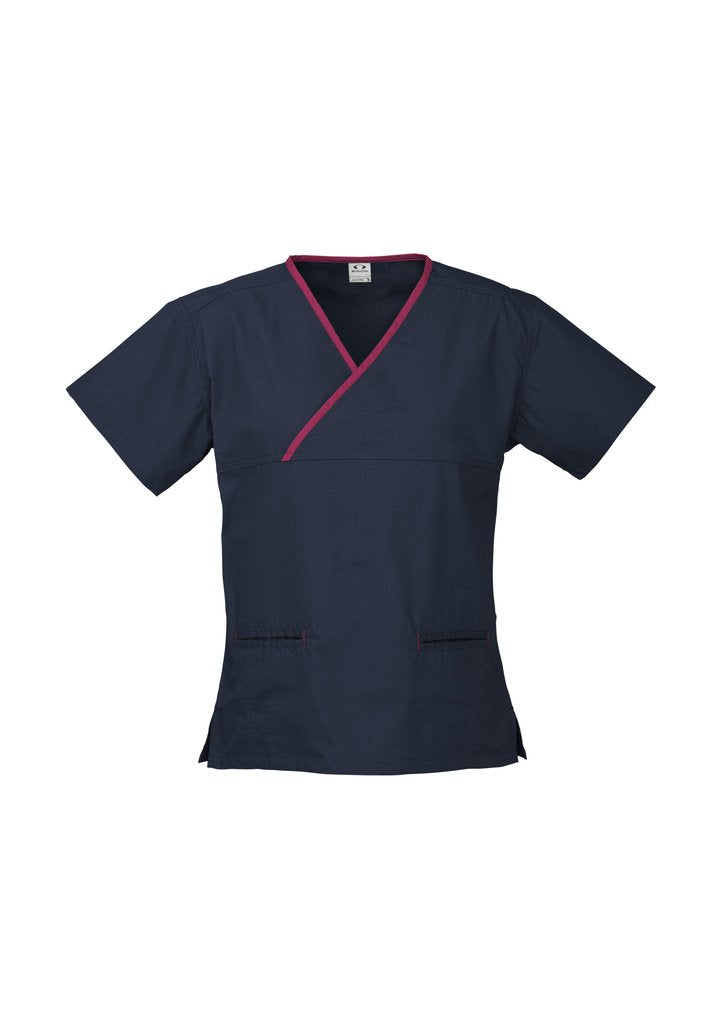 Load image into Gallery viewer, H10722 Contrast Ladies Crossover Scrubs Top
