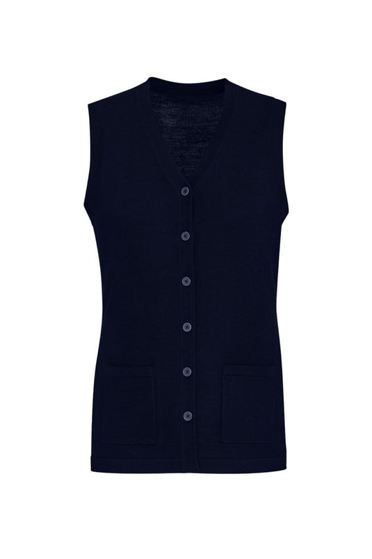 CK961LV BizCollection Womens Button Front Knit Vest