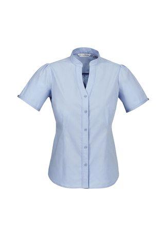 S262LS BizCollection Chevron Ladies Stand Collar Shirt