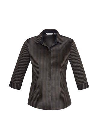 S415LT BizCollection Reno Ladies Stripe ¾ Sleeve Shirt