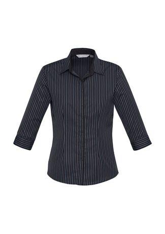 S415LT BizCollection Reno Ladies Stripe ¾ Sleeve Shirt