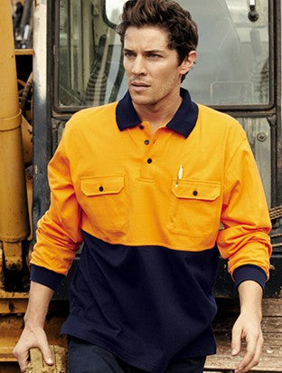 SP1011 Hi-Vis Cotton Jersey Polo Long Sleeve