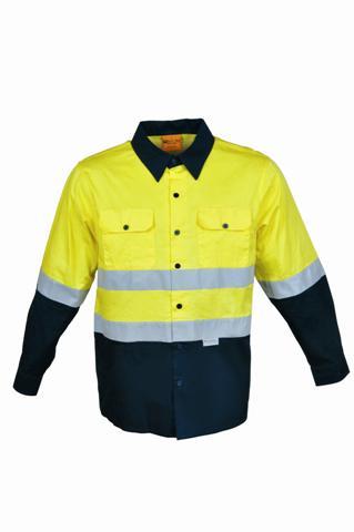 Load image into Gallery viewer, SS1232 Unisex Adults Hi-Vis L/S Cotton Drill Shirt With Reflective Tape
