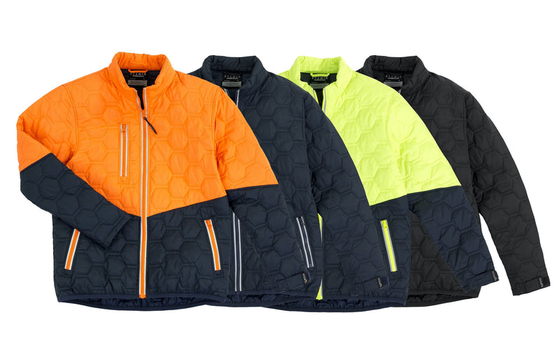 Load image into Gallery viewer, ZJ420 Unisex Hi Vis Hexagonal Puffer Jacket - Clearance
