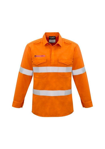 ZW134 Syzmik Fire Resistant Closed Front Hooped Taped Shirt Hi Vis