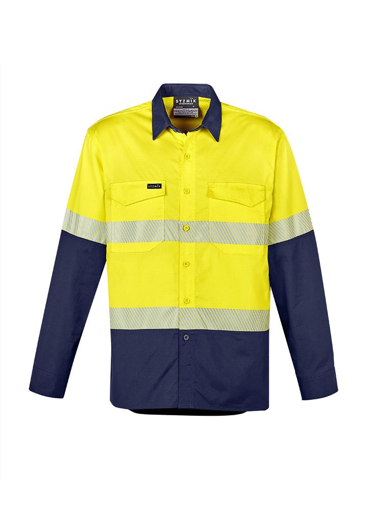 Load image into Gallery viewer, ZW229 Syzmik Mens Rugged Cooling Hi Vis Segmented Tape L/S Shirt
