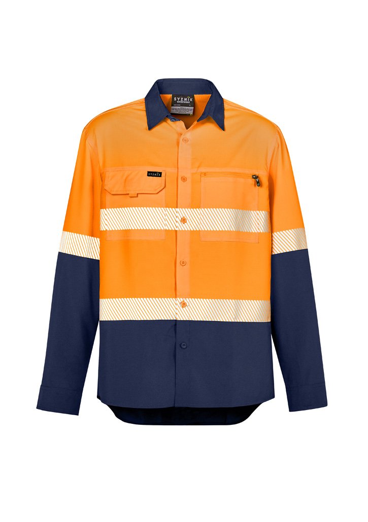 Load image into Gallery viewer, ZW470 Syzmik Mens Hi Vis Outdoor Segmented Tape L/S Shirt
