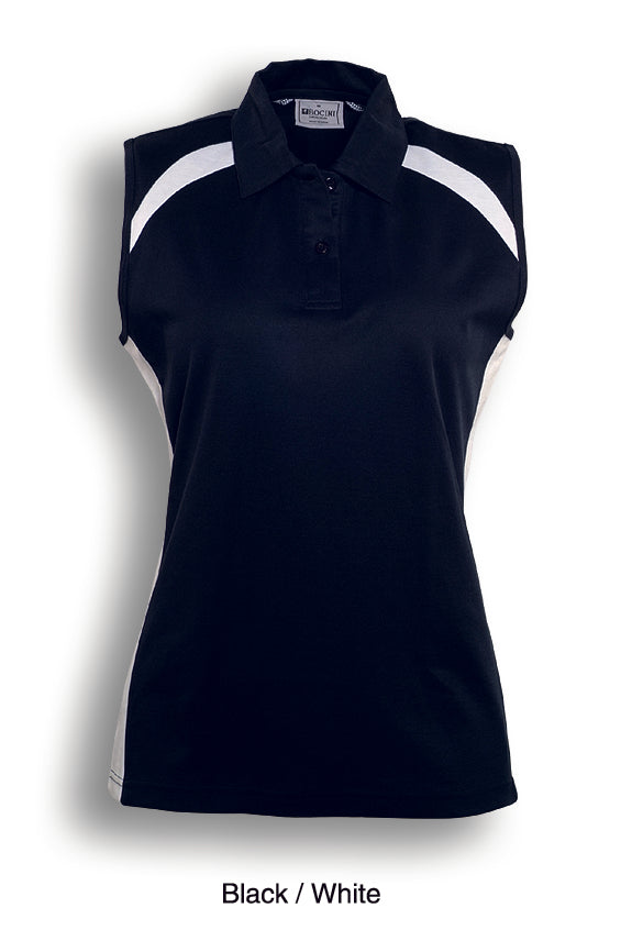 Load image into Gallery viewer, CP0931 Team Essentials-Ladies Sleeveless Contrast Polo
