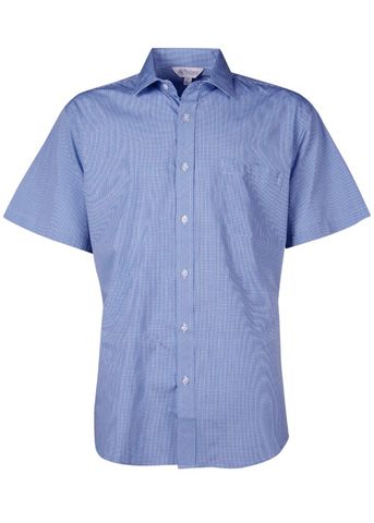 Load image into Gallery viewer, Wholesale 1901S Aussie Pacific Mens Toorak Check Short Sleeve Shirt Printed or Blank
