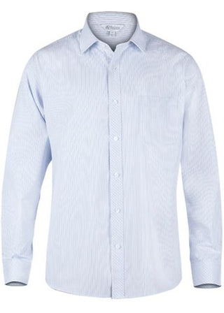 Wholesale 1906L Aussie Pacific Mens Bayview Wide Stripe Long Sleeve Shirt Printed or Blank