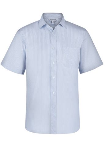 Load image into Gallery viewer, Wholesale 1906S Aussie Pacific Mens Bayview Wide Stripe Short Sleeve Shirt Printed or Blank
