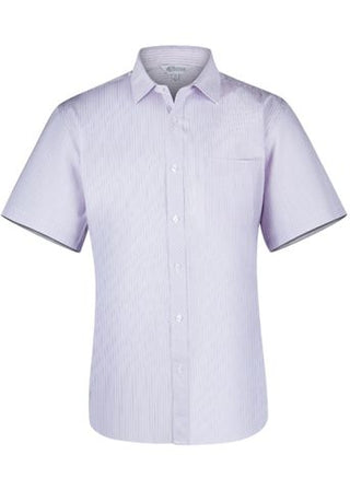 Wholesale 1906S Aussie Pacific Mens Bayview Wide Stripe Short Sleeve Shirt Printed or Blank