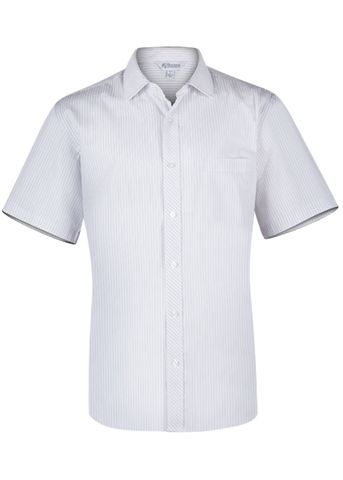 Load image into Gallery viewer, Wholesale 1906S Aussie Pacific Mens Bayview Wide Stripe Short Sleeve Shirt Printed or Blank
