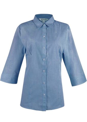 Load image into Gallery viewer, Wholesale 2901T Aussie Pacific Ladies Toorak Check 3/4 Sleeve Shirt Printed or Blank
