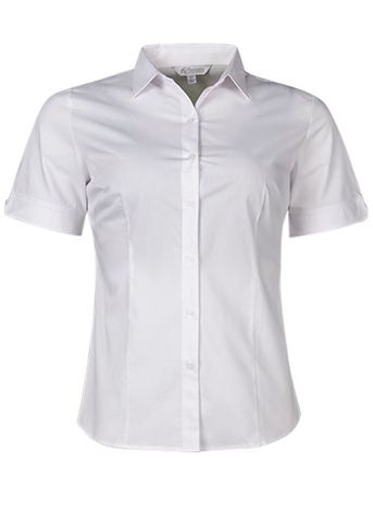 Load image into Gallery viewer, Wholesale 2903S Aussie Pacific Ladies Mosman Stretch Short Sleeve Shirt Printed or Blank
