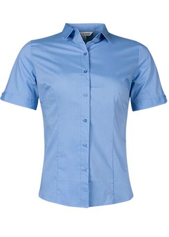 Load image into Gallery viewer, Wholesale 2903S Aussie Pacific Ladies Mosman Stretch Short Sleeve Shirt Printed or Blank
