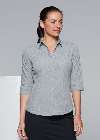 Load image into Gallery viewer, Wholesale 2901T Aussie Pacific Ladies Toorak Check 3/4 Sleeve Shirt Printed or Blank
