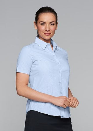 Wholesale 2905S Aussie Pacific Ladies Belair Stripe Short Sleeve Shirt Printed or Blank