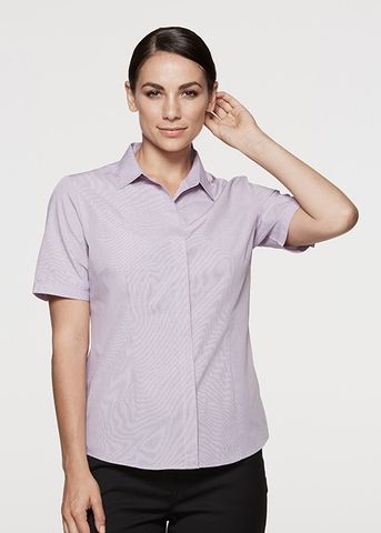 Load image into Gallery viewer, Wholesale 2902S Aussie Pacific Ladies Grange Check Short Sleeve Shirt Printed or Blank
