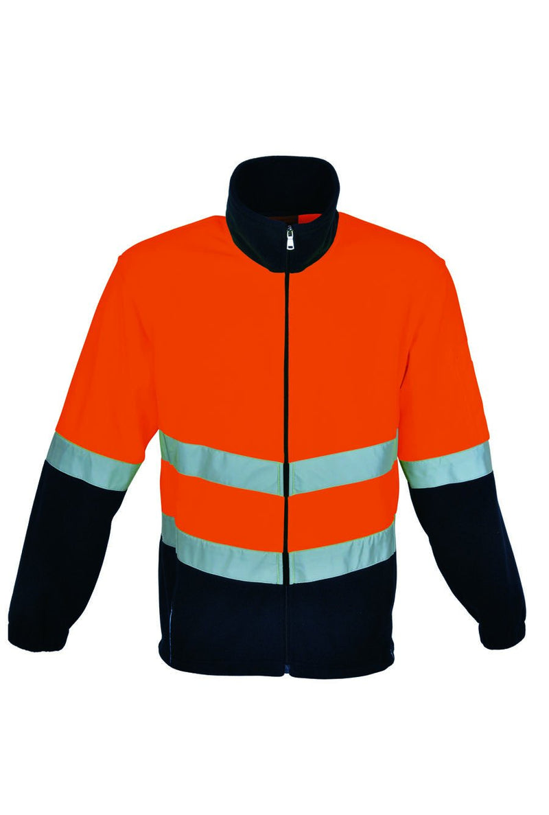 Load image into Gallery viewer, SJ1239 Unisex Adults Hi-Vis Full Zip Polar Fleece With reflective tape
