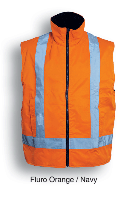SJ0428 Unisex Adults Hi-Vis Reversible Vest With Reflective tape