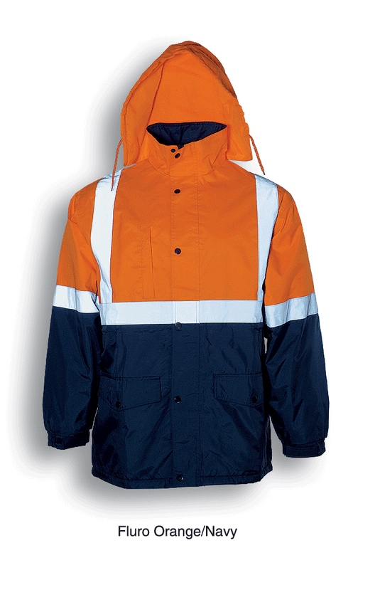 SJ0430 Unisex Adults Hi-Vis Polar Fleece Lined Jacket With Reflective Tape