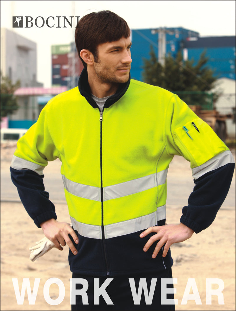 Load image into Gallery viewer, SJ1239 Unisex Adults Hi-Vis Full Zip Polar Fleece With reflective tape
