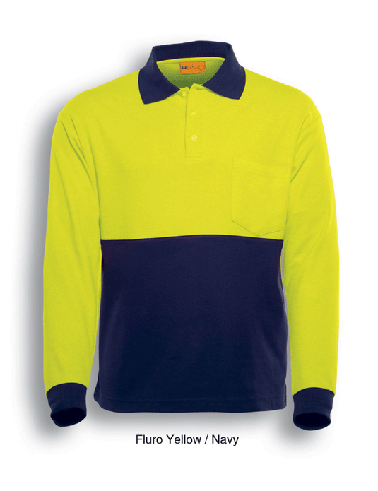 SP0380 Unisex Adults Hi-Vis Poly/Cotton Polo - L/S