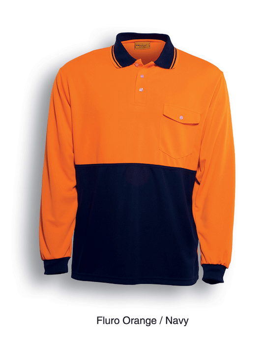SP0426 Unisex Adults Hi-Vis Safety Polo - Long Sleeve