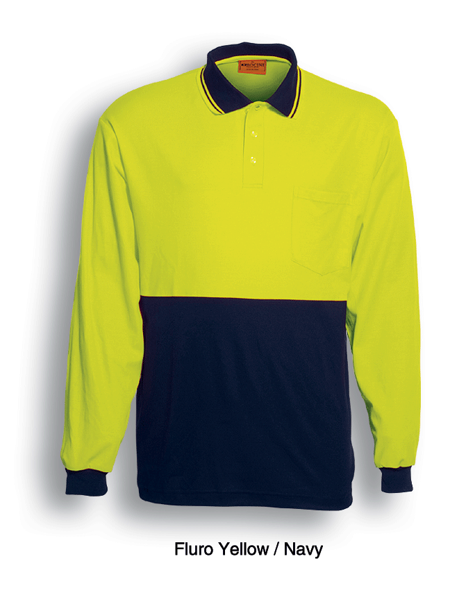 Load image into Gallery viewer, SP0536 Unisex Adults Hi-Vis Polyface / Cotton Back Polo - L/S
