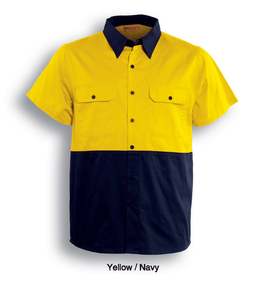 SS1012 Unisex Adults Hi-Vis Cotton Twill Shirt S/S