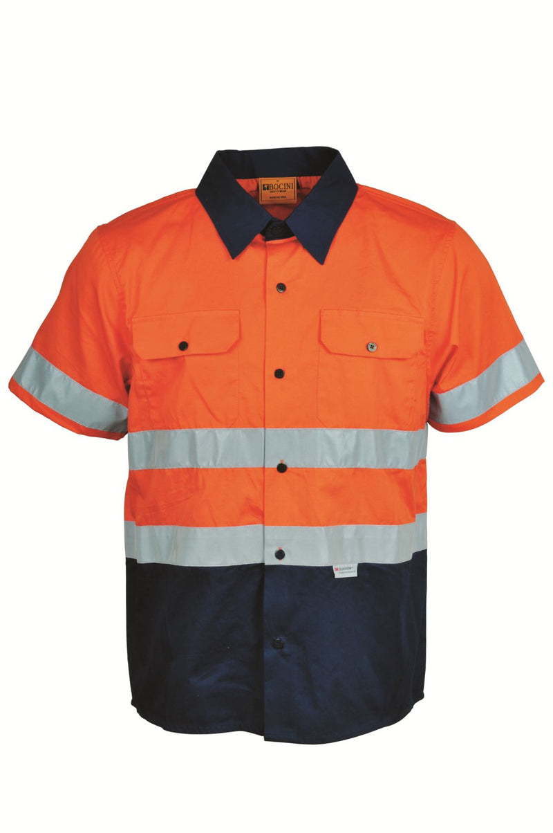 Load image into Gallery viewer, SS1231 Unisex Adults Hi-Vis S/S Cotton Drill Shirt With Reflective Tape
