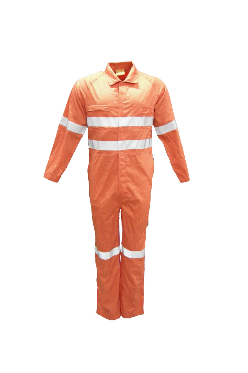 Load image into Gallery viewer, WO0683 Unisex Adults Hi-Vis Cotton Drill Overall With X Pattern Reflective Tape
